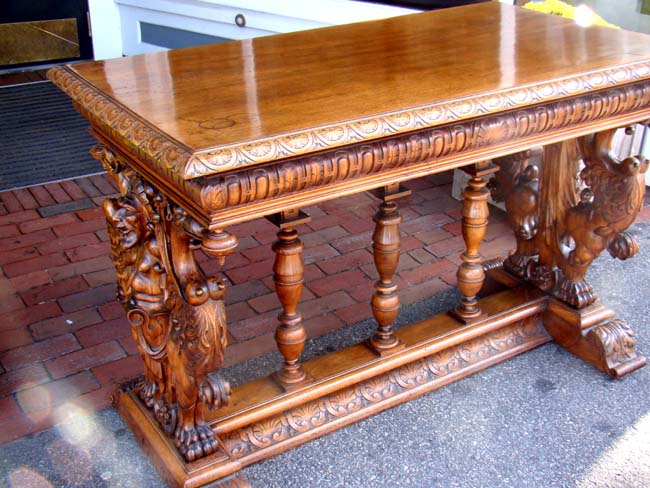 A Victorian Renaissance Style Walnut Center Table circa 1860-1870